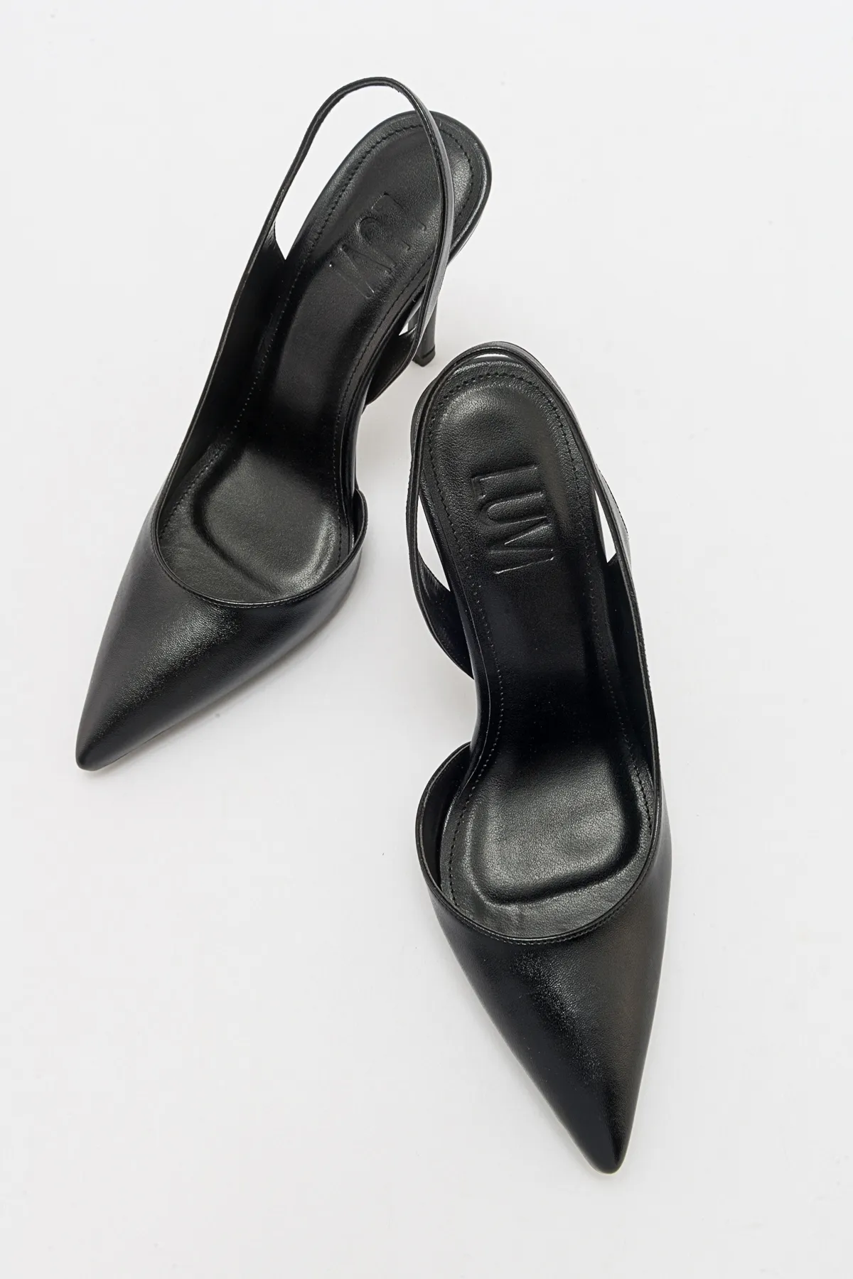 LuviShoes  TWINE Schwarze Haut Damenschuhe mit Absatz