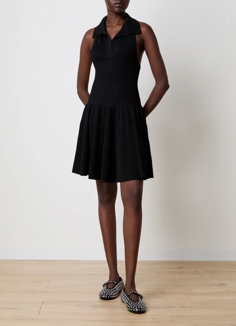 Alaïa Skater mini dress with polo collar