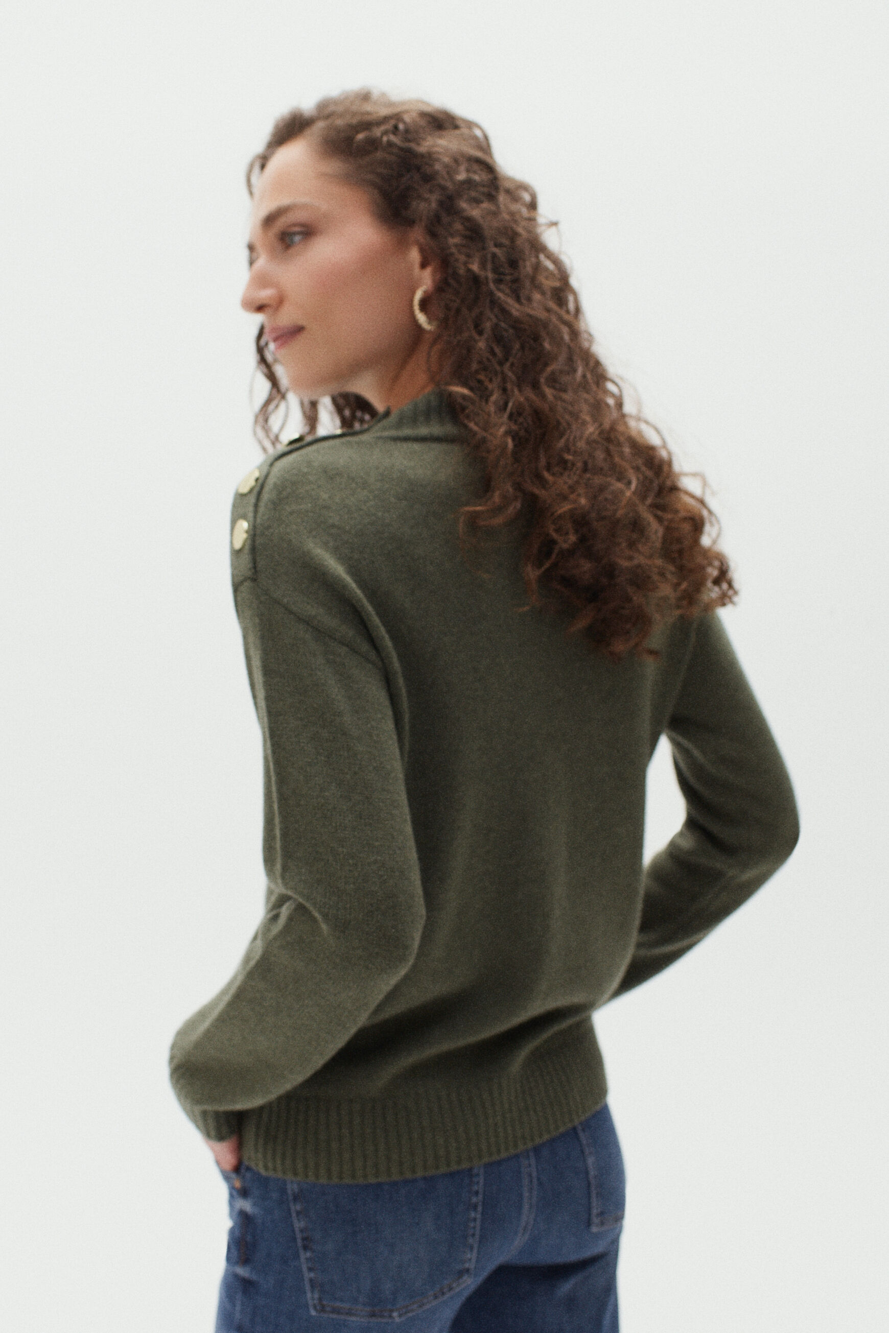 pull martin vert kaki femme