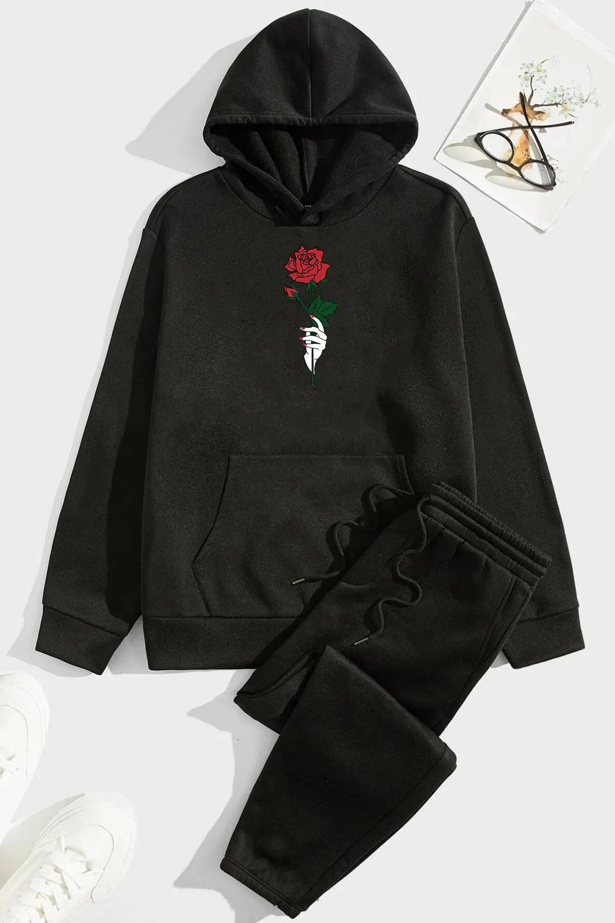 uyguntarz  Unisex Rosen-Trainingsanzug-Set