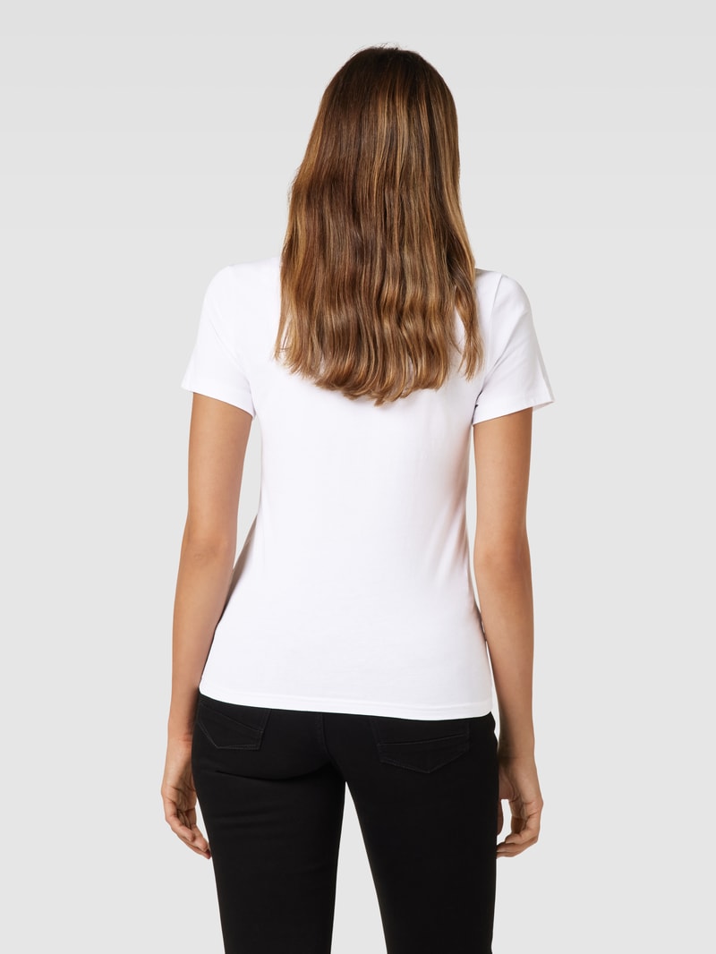 T-Shirt mit Label-Print Modell 'Classic' in weiß