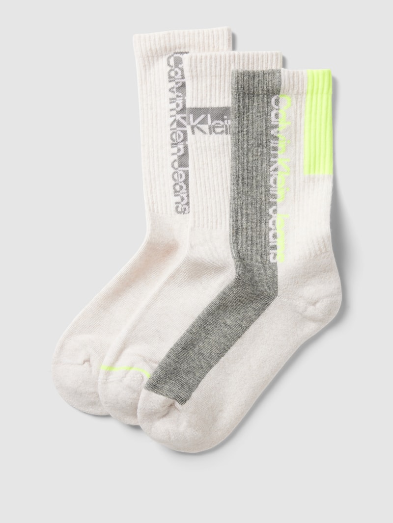 Socken mit Label-Details im 3er-Pack in beige
