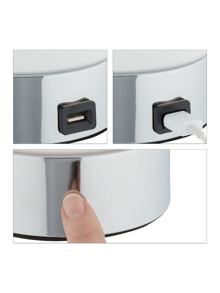 relaxdays Nachttischlampe dimmbar in Weiß - (H)29 x Ø 11 cm günstig kaufen onesize