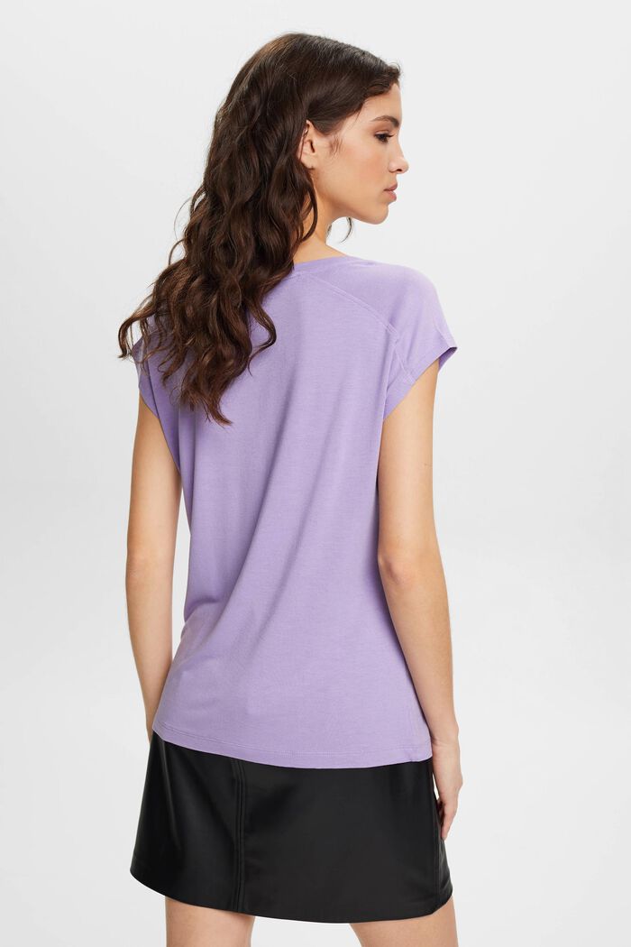 T-Shirt mit Print vorne, LENZING™ ECOVERO™