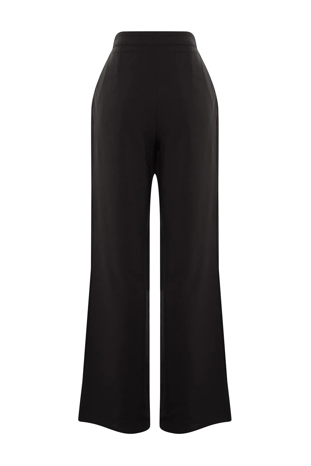 Trendyol Collection  Schwarze gewebte Hose mit weitem Bein und hoher Taille TWOAW22PL0066