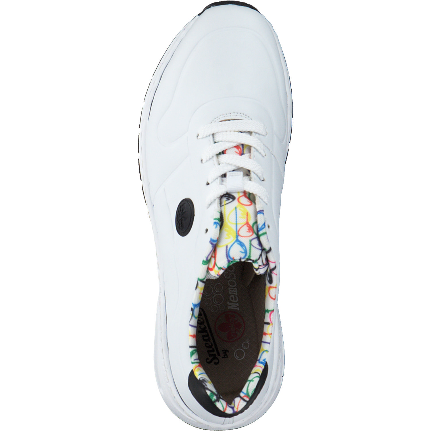 Rieker M4903, Sneakers Low, Damen, weiss/schwarz/weiss-multi