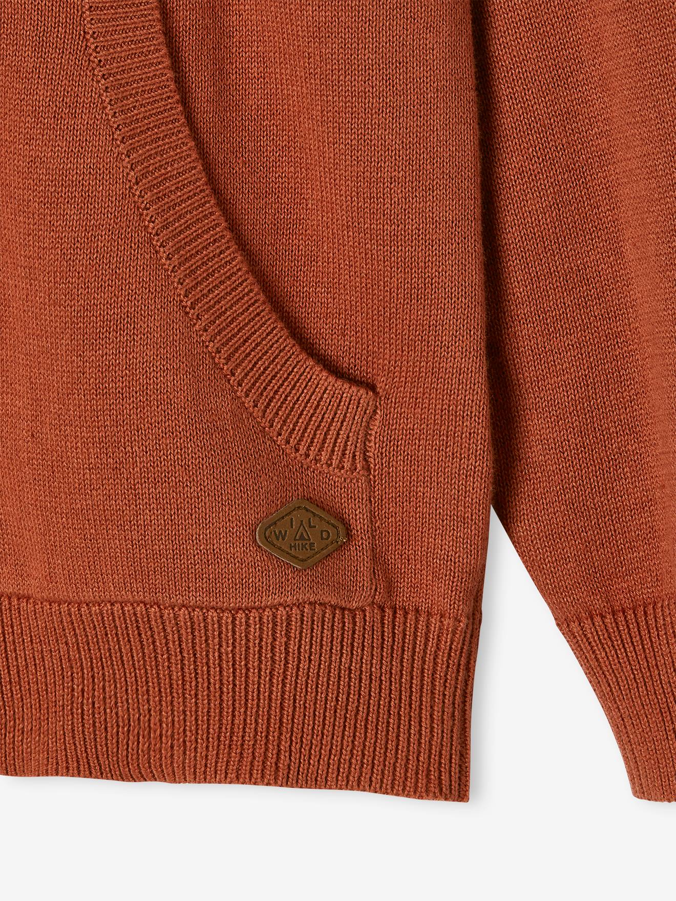 Gilet zippé col montant garçon noisette