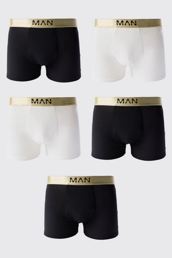 5er-Pack Man-Dash Boxershorts mit goldenem Bund