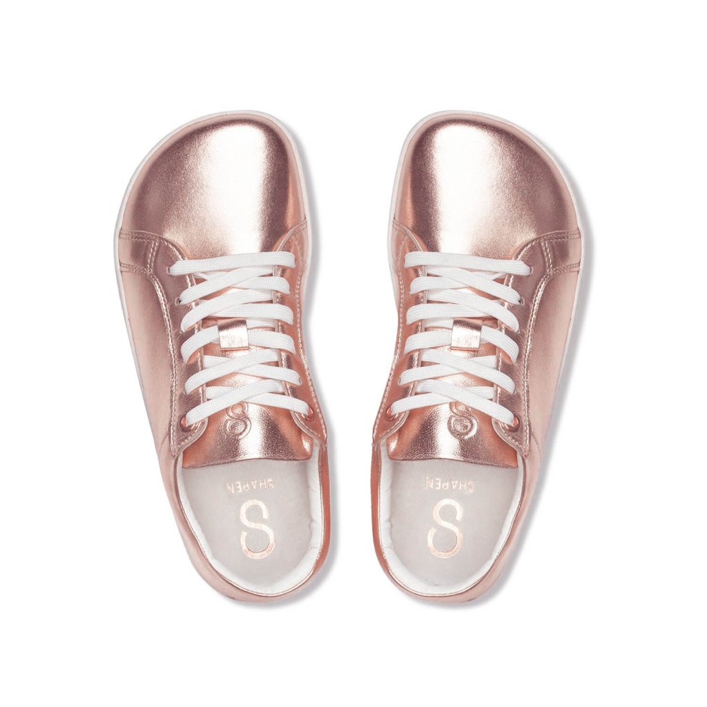 Shapen Feelin Uni Rose Gold Leather Barfuß-Halbschuhe