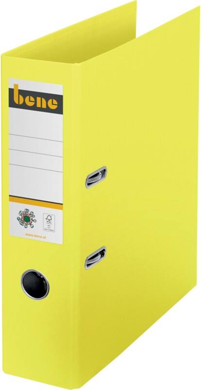 Bene No.1 Ordner DIN A4 80 mm Gelb 2 Ringe 301400GE Pappkarton Glatt Hochformat