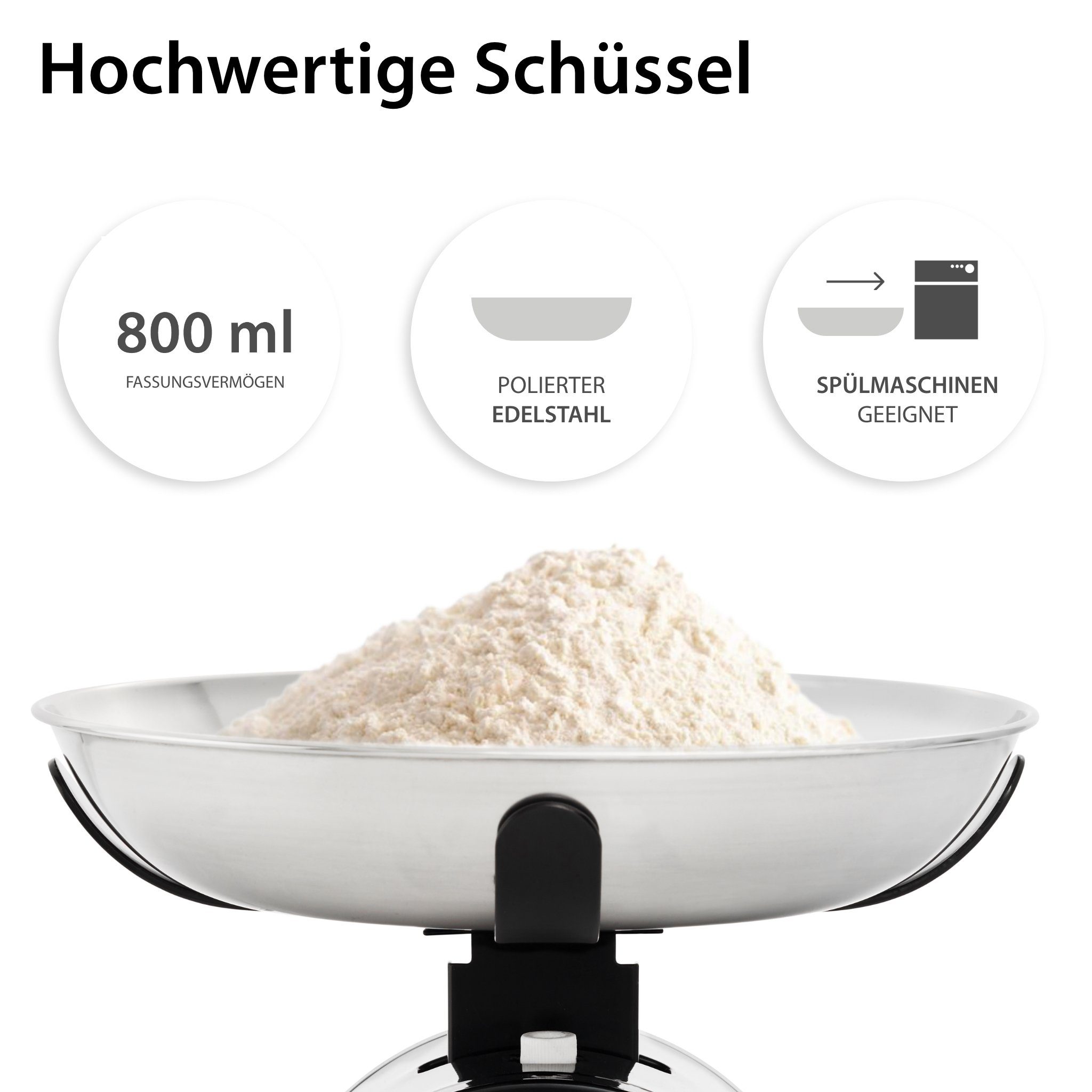 ADE Schüsselwaage KM1900, Retro-Look, 5 kg Tragkraft, ohne Batterie