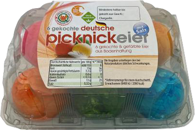 Picknick Eier bunt mit Salz Classic Bodenhaltung Bruderhahn Aufzucht