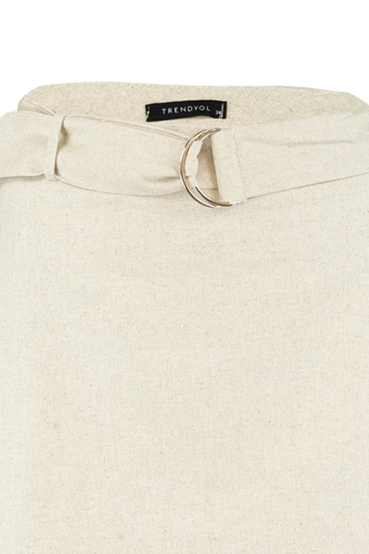 Trendyol Collection  Beiger gewebter Minirock mit Gürtel TBESS21ET0124