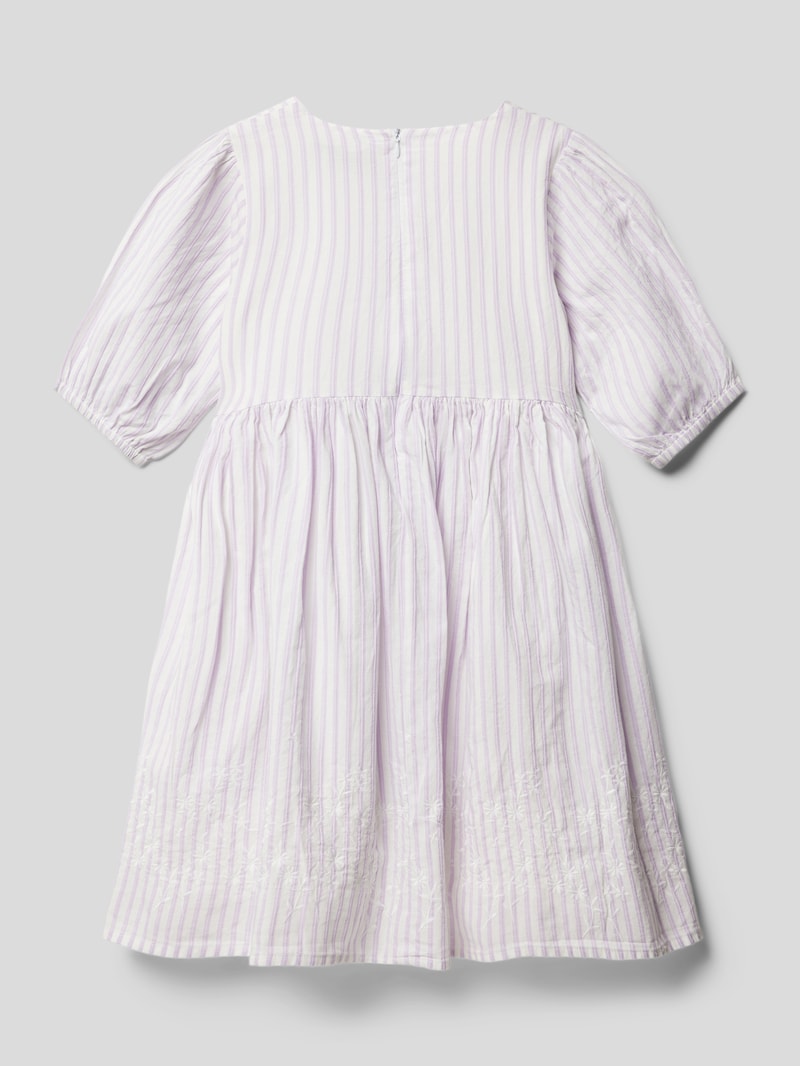 Kleid aus reiner Baumwolle mit Streifenmuster in flieder