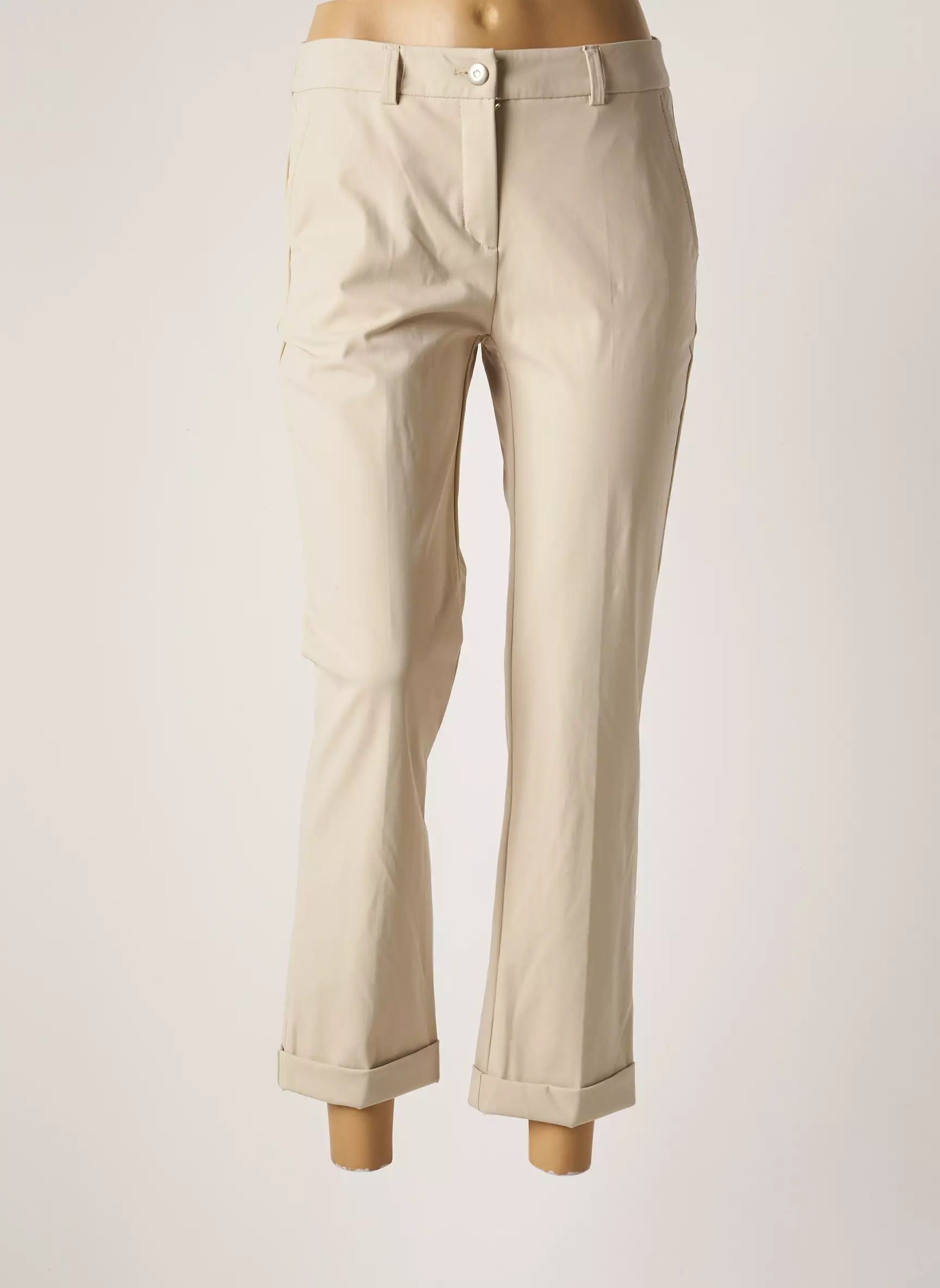 Anna Montana Pantalon7 8 Femme couleur beige