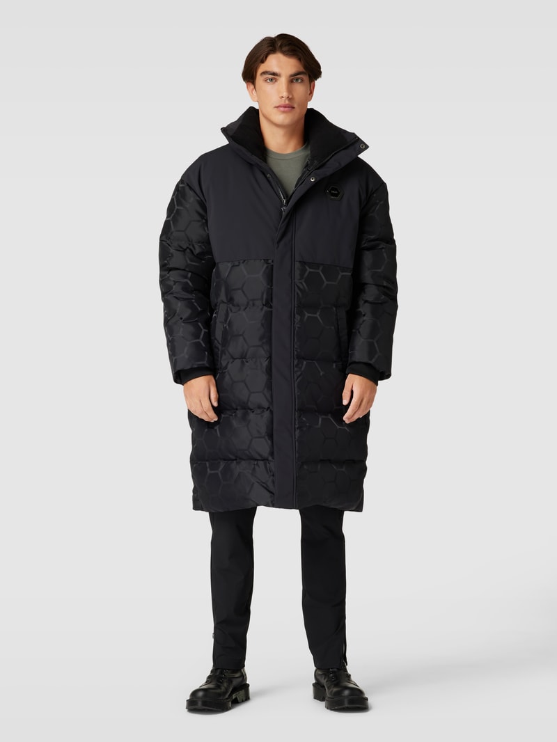 Steppmantel mit Label-Detail Modell 'Dante' in schwarz