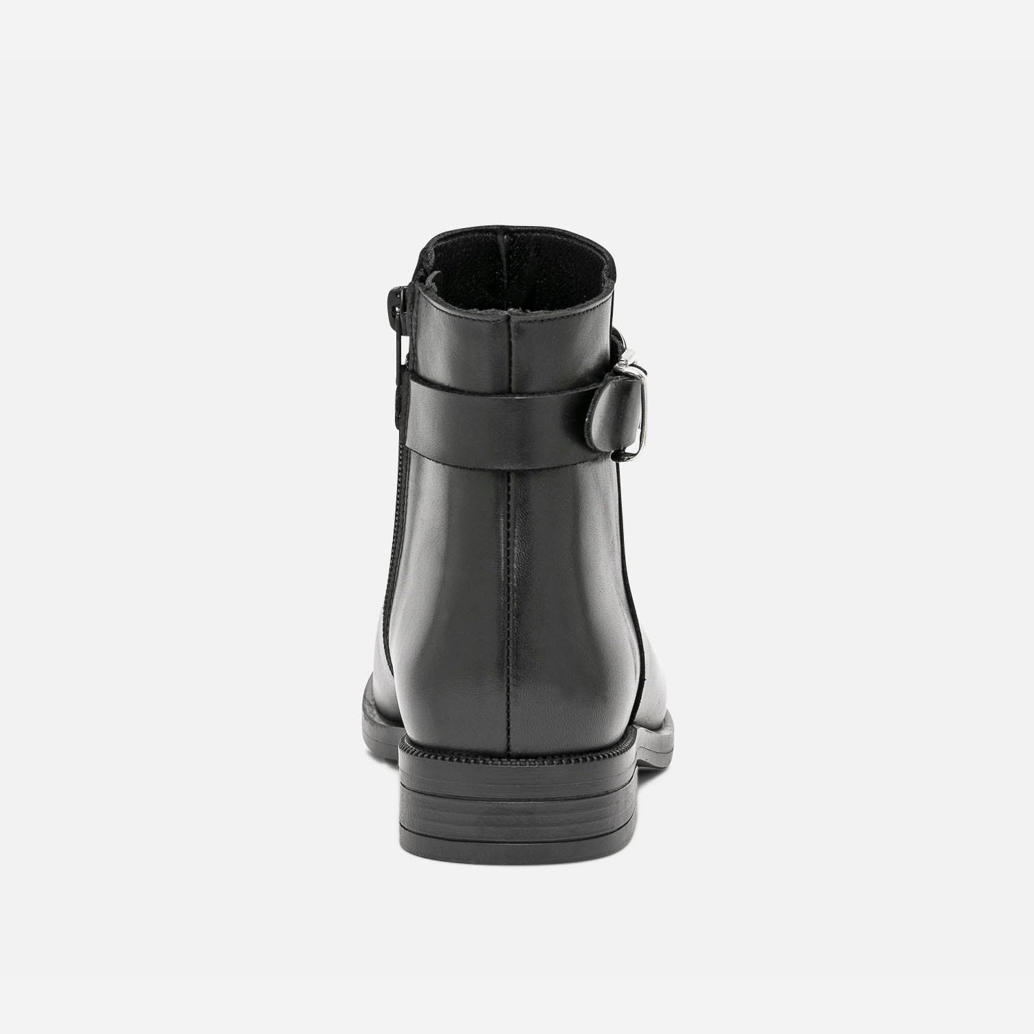 Boots noir éco-conçu en cuir avec maxi-chaîne