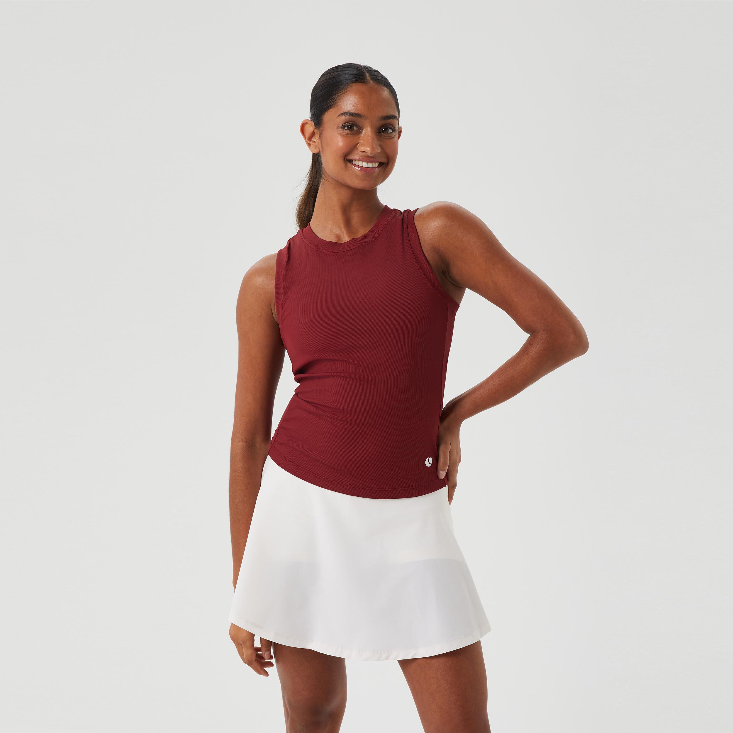 Ace Rib Pocket Tank-Top Damen - Dunkelrot