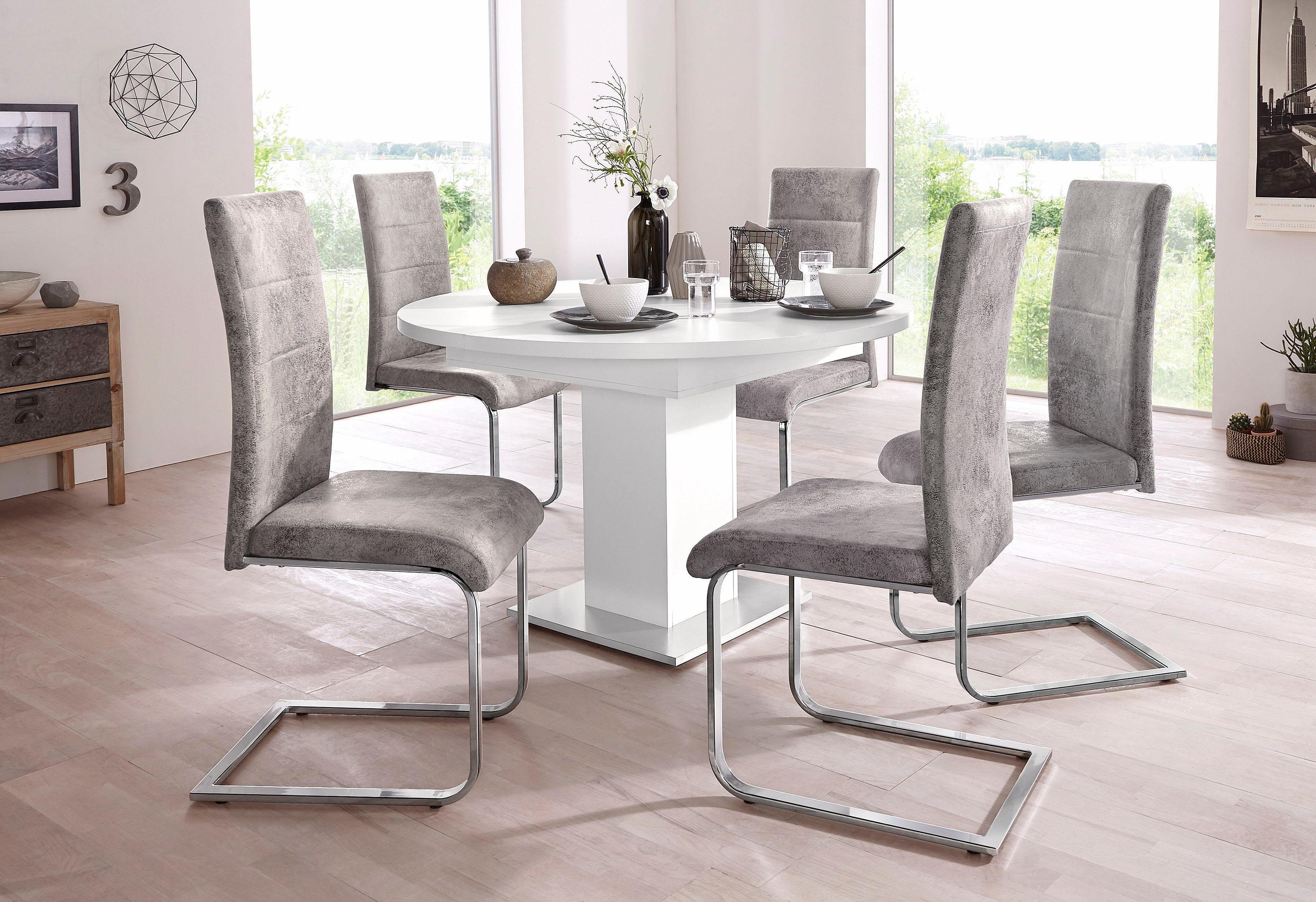 INOSIGN Freischwinger Cosy (Set, 2 St), Bezug aus strapazierfähiger Microfaser, verchromtes Metallgestell