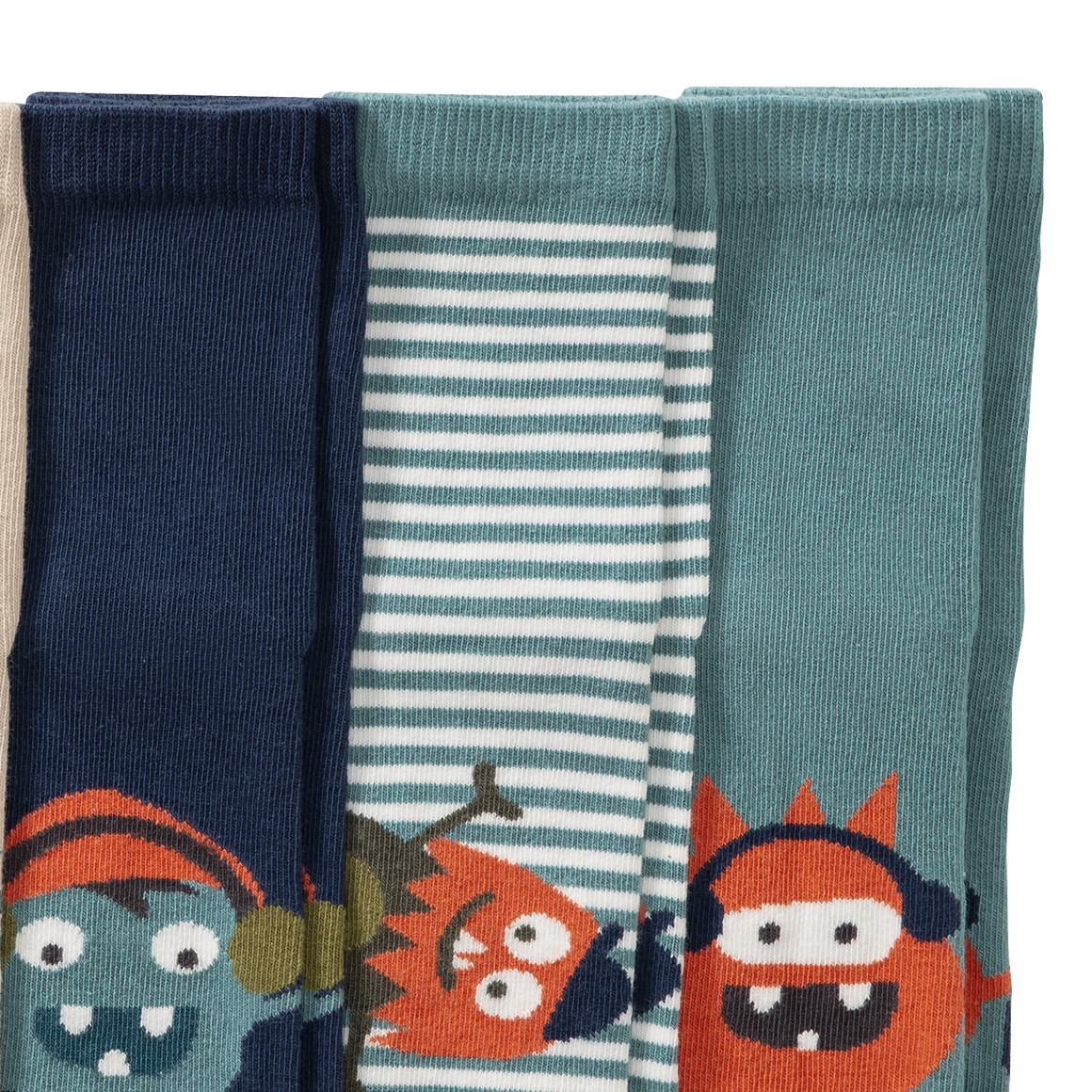 5 Paar Baby Socken mit Monster-Motiven