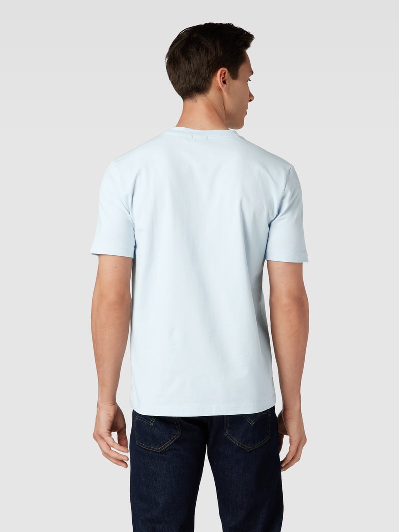 T-Shirt mit Label-Print in hellblau