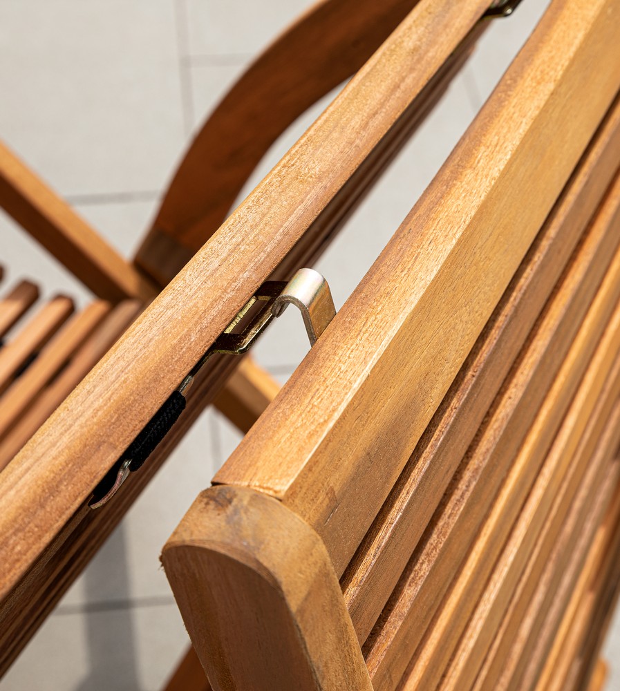 Solax Sunshine Holzliege mit Fußablage aus Akazienholz Sonnenliege Schwungliege