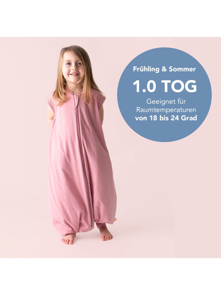 Schlummersack Schlafsack mit Füßen, 1.0 TOG in Rosa günstig kaufen