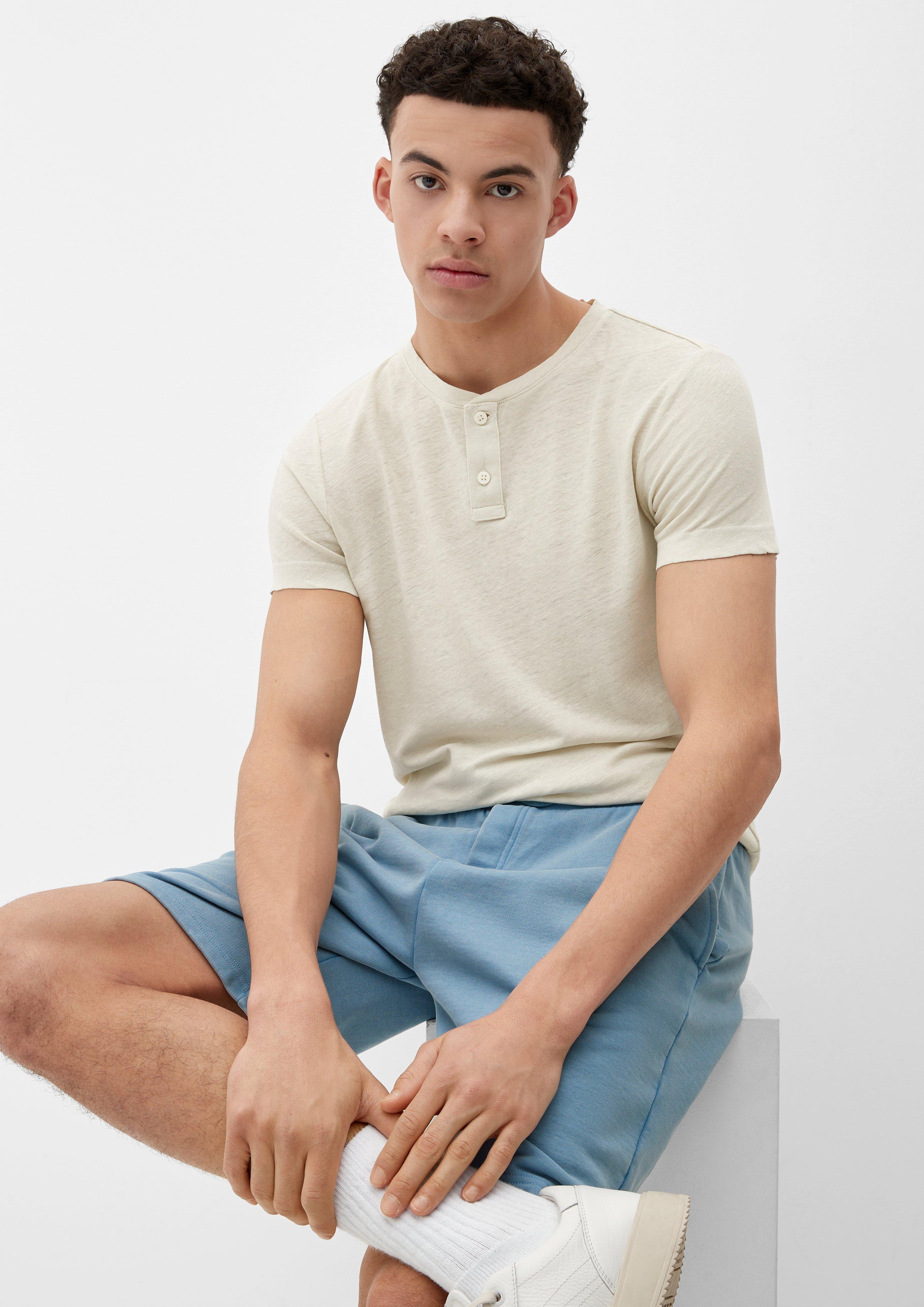 Henley-Shirt aus Leinenmix  2130378-8000