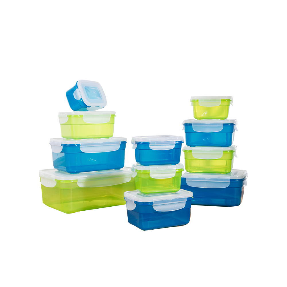 CLICK N STORE Frischhaltedosen XXL 22 tlg. lime & blau translucent