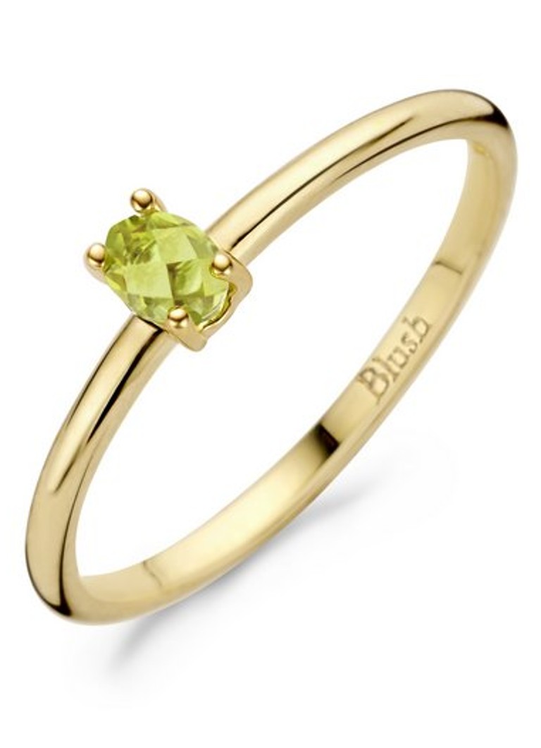 Inel cu peridot roz din aur galben de 14k 1204YGP
