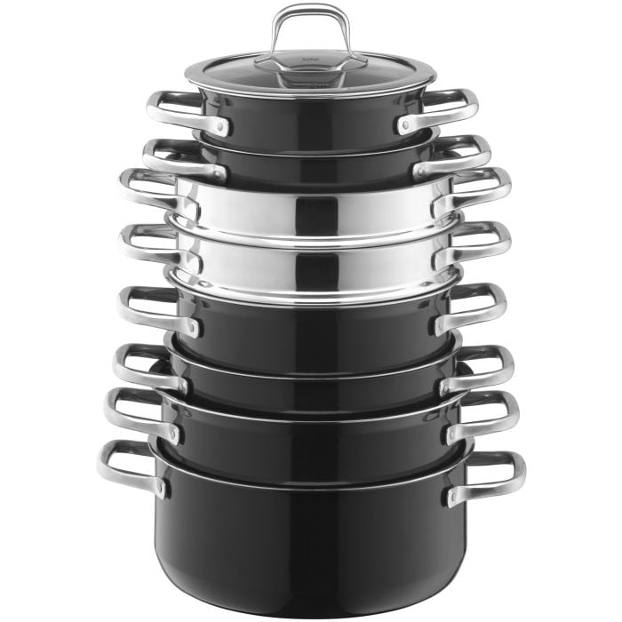 Silit Silargan® Compact Bratentopf mit Deckel, 24 cm, Black