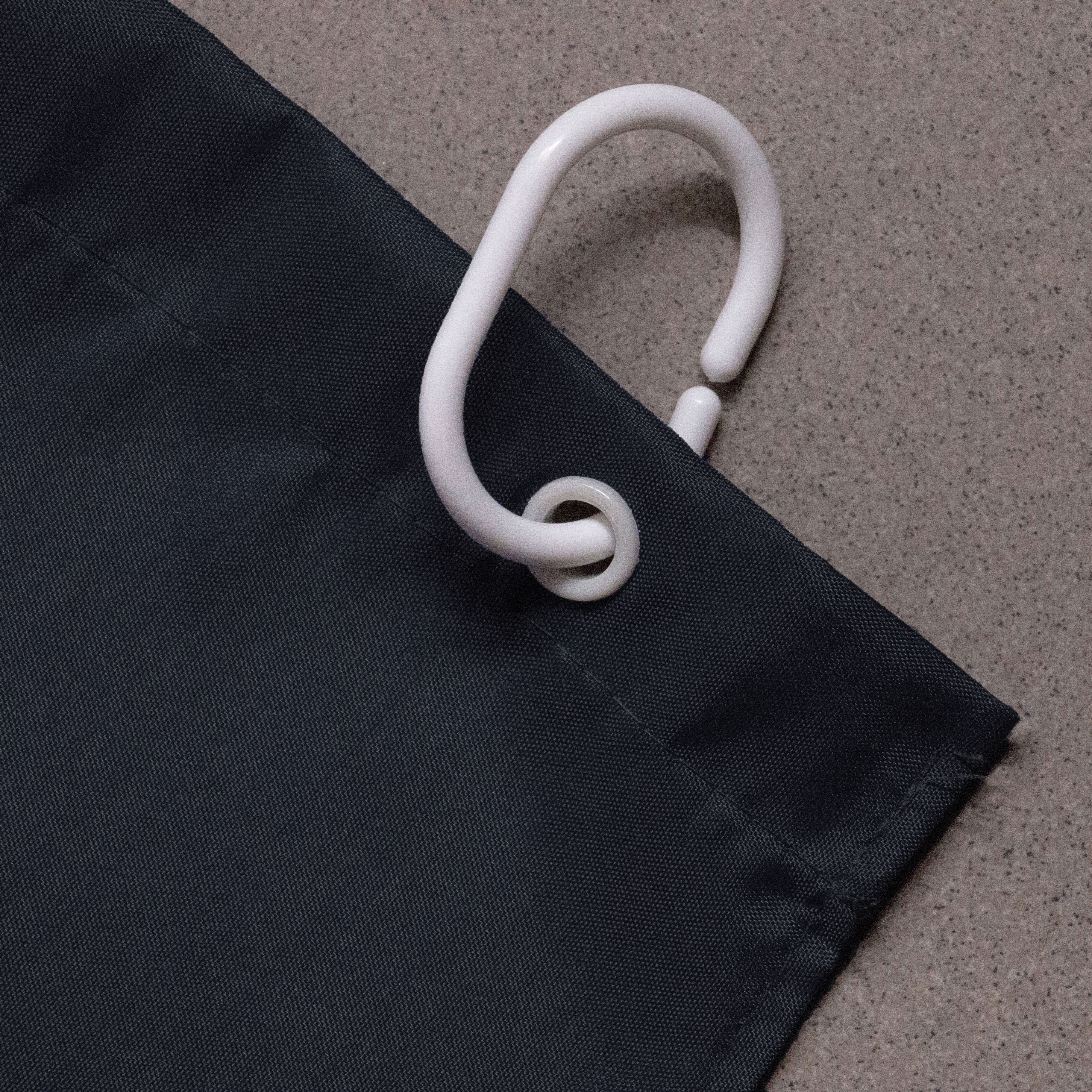 ZOLLNER Duschvorhang Breite 180 cm (Set), 100% Polyester, Anti-Schimmel-Effekt