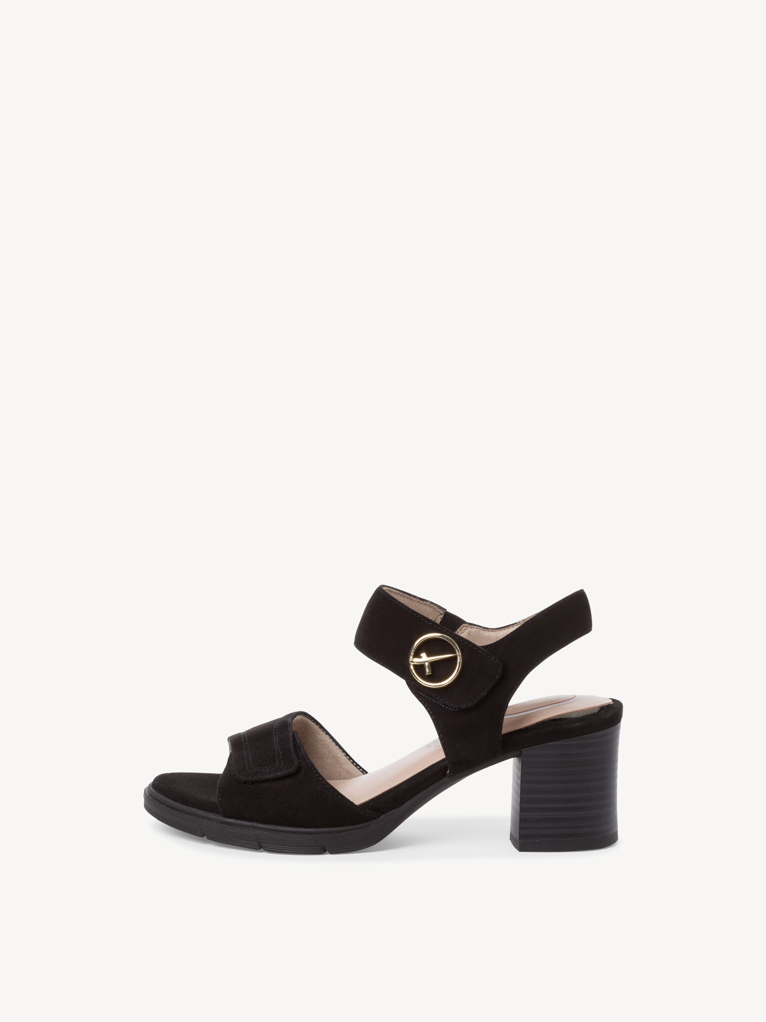 Sandale à talon en cuir - noir