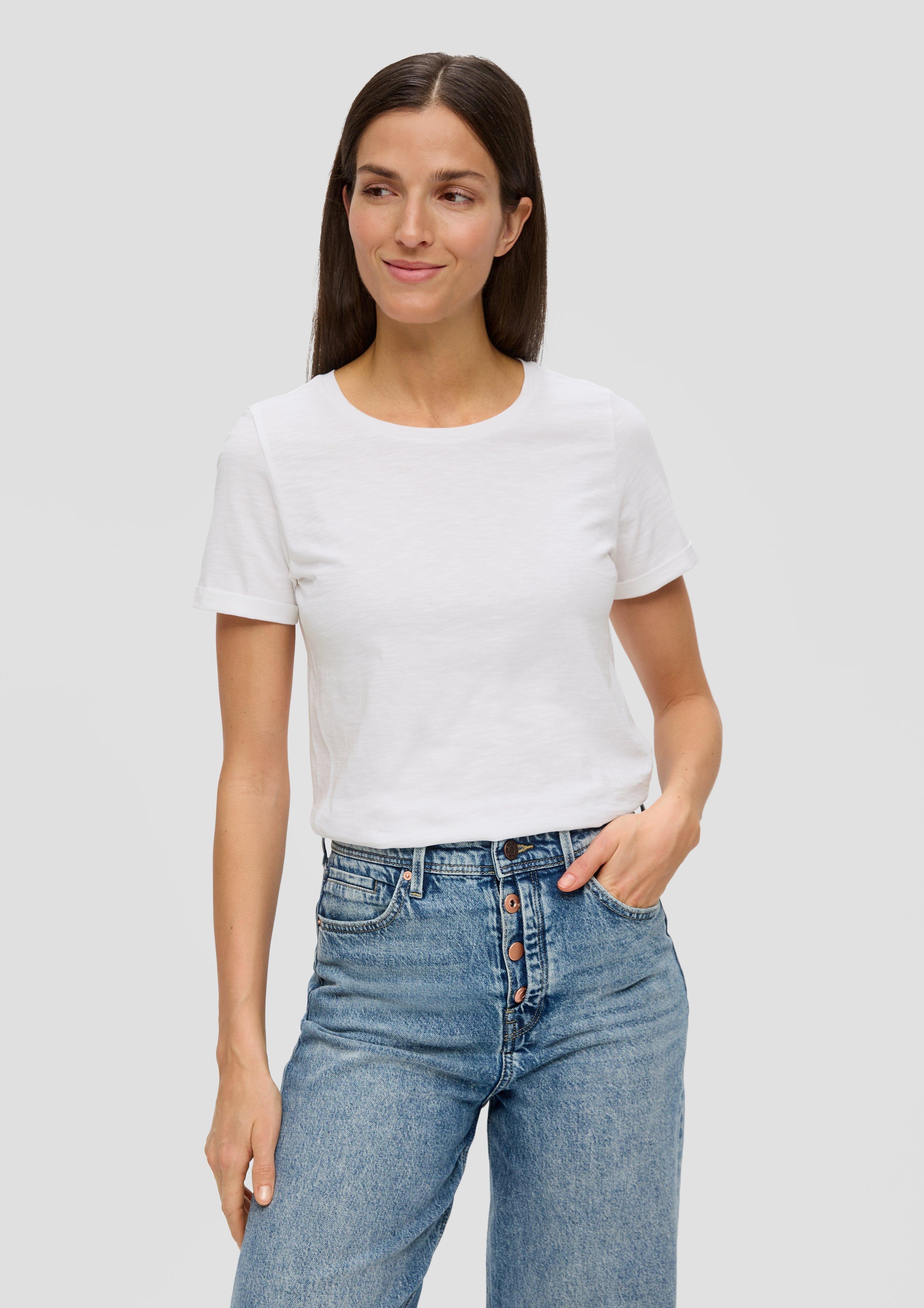 T-Shirt mit Umschlag am Ärmel  2144451-0100