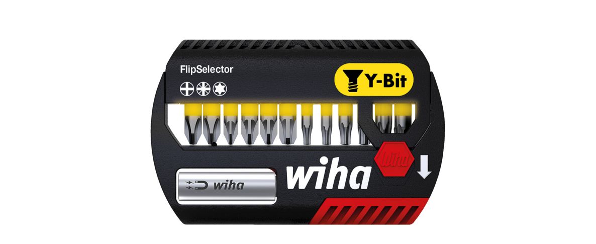 Wiha 41827 Bitssett FlipSelector Y-bit 25 mm Phillips, Pozidriv, TORX® 13-delt 1/4