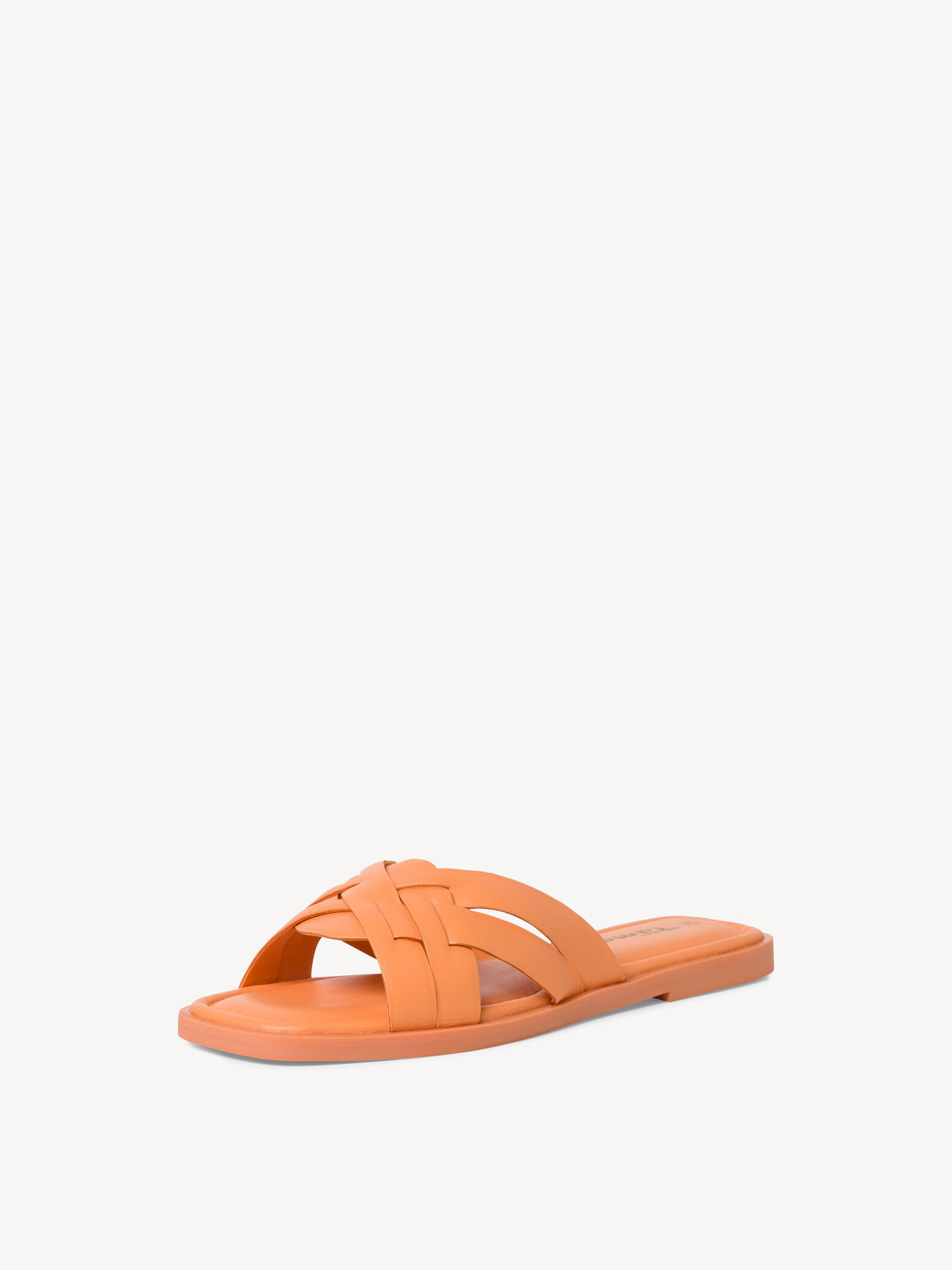 Mule en cuir - orange