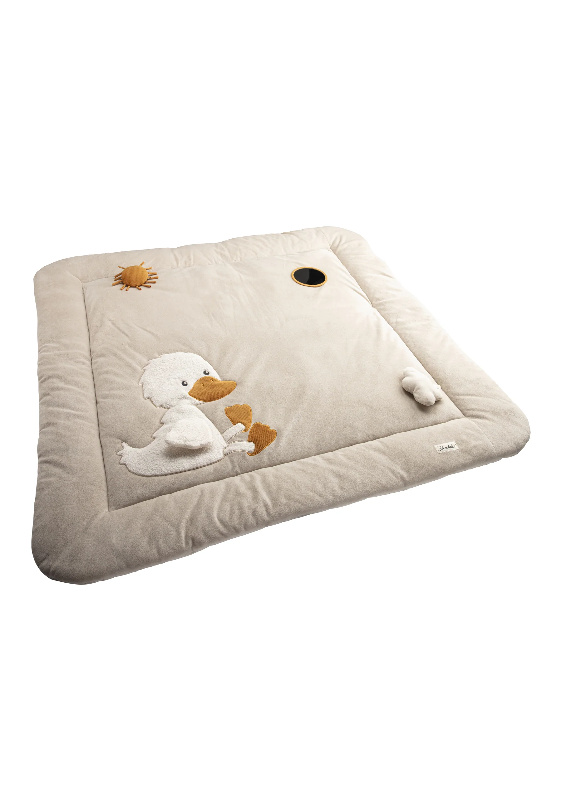 Krabbeldecke mit Motiv Ente Edda in beige