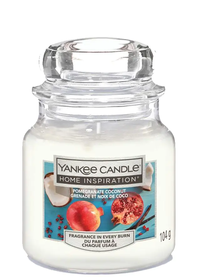 „Yankee Candle Home Inspiration“ granatų ir kokoso skonio žvakė, maža