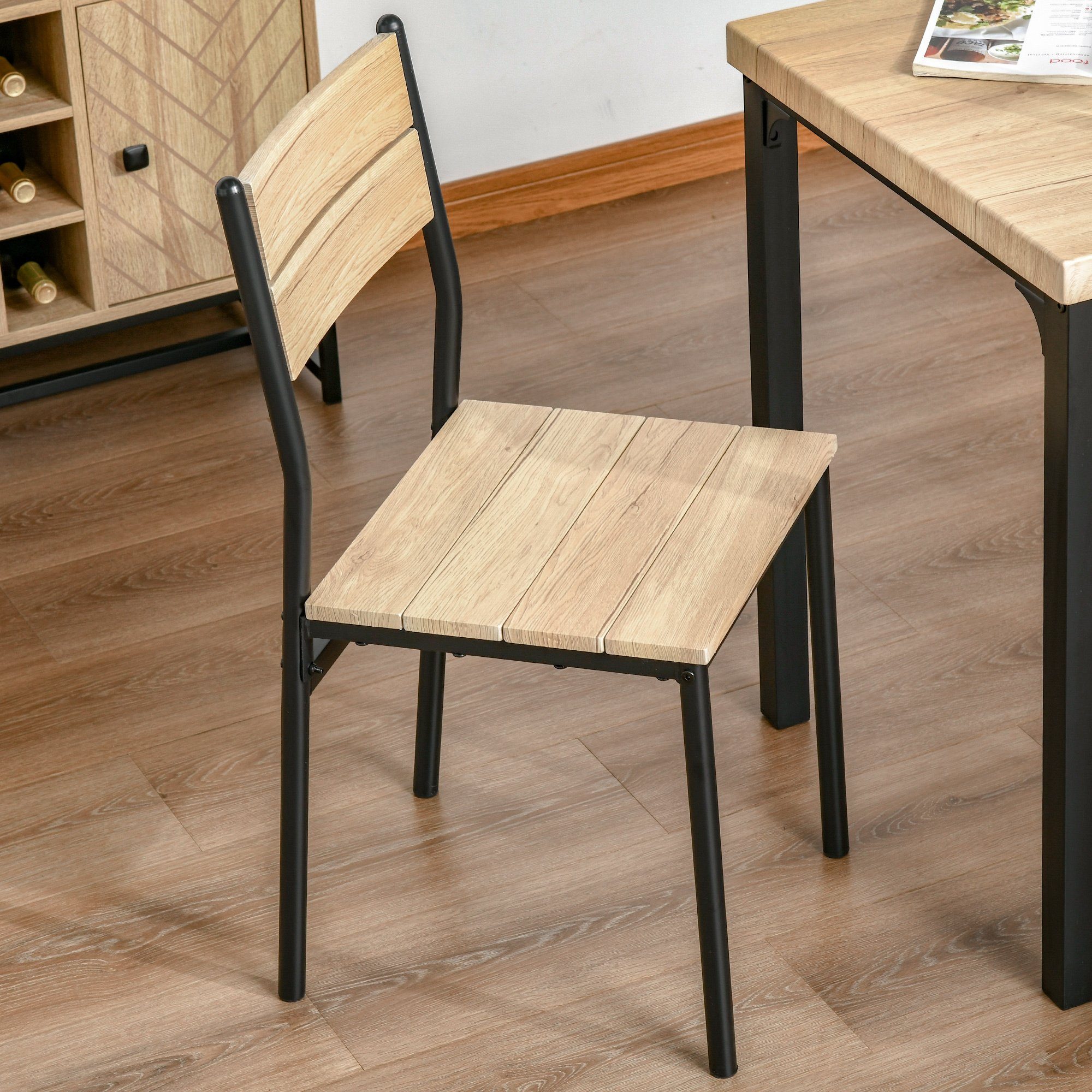 HOMCOM Sitzgruppe Esstisch-Set mit 1 Tisch + 2 Stühlen