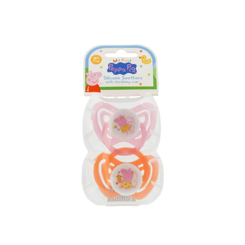 Peppa Pig Sucettes en Silicone Avec Étui de Stérilisation Peppa Pig