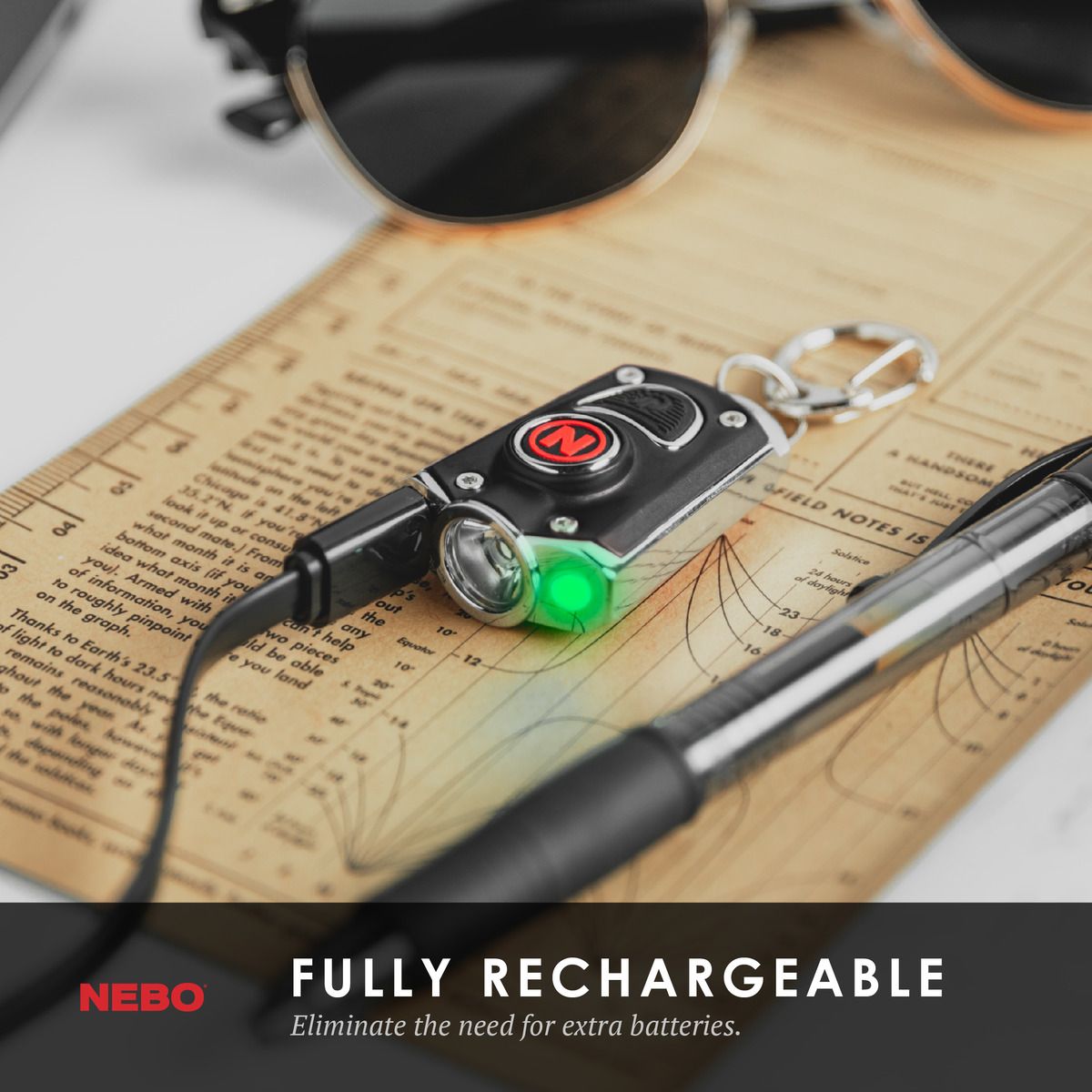 Nebo Mycro Keychain Light 400 Lumen Rechargeable Taschenlampe