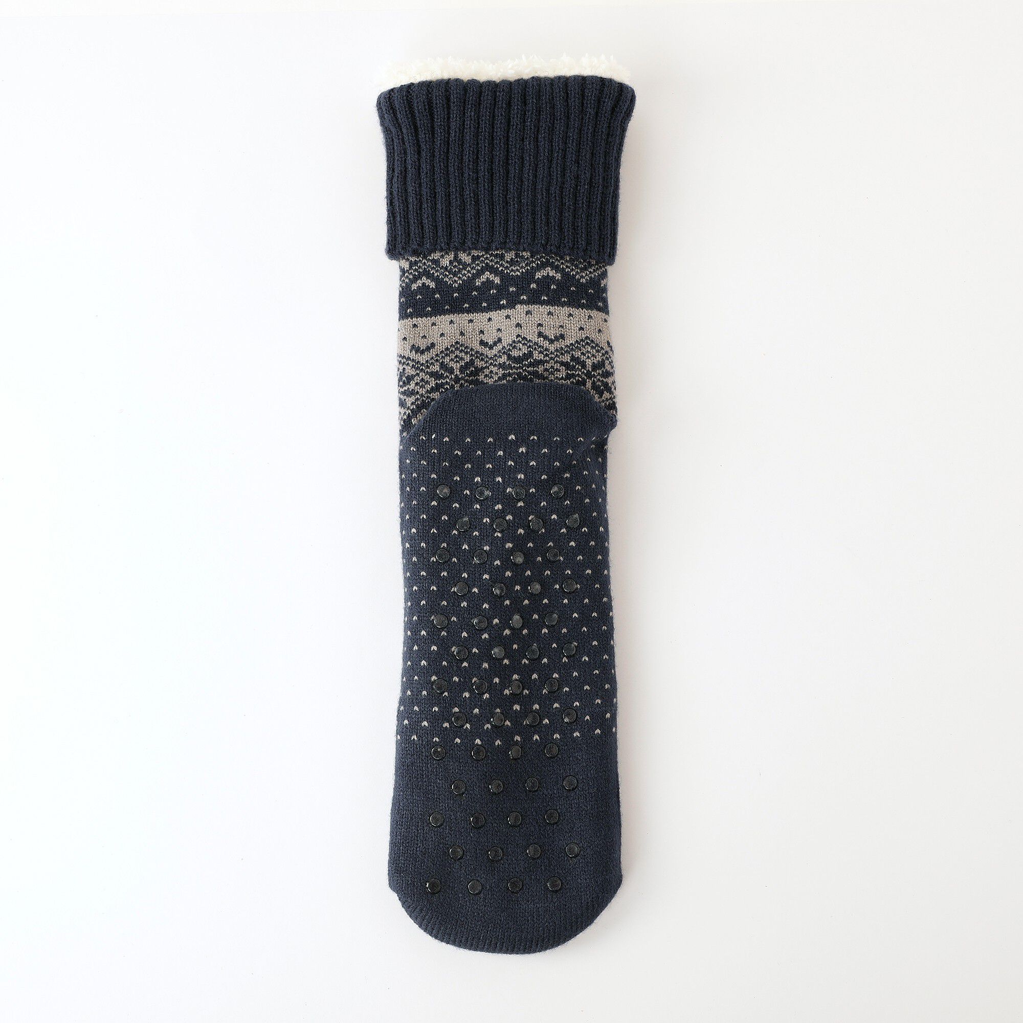 Chaussons-chaussettes fourrés antidérapants