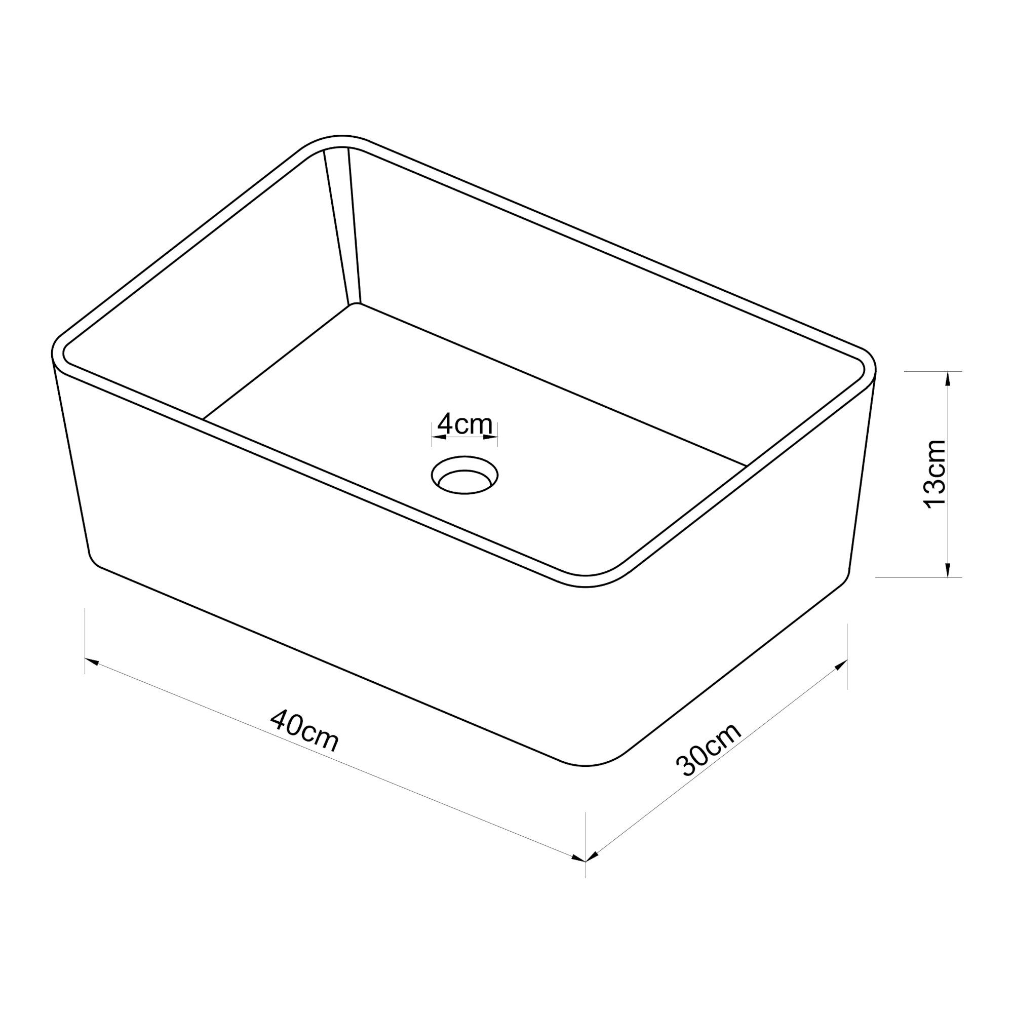 neu.haus Aufsatzwaschbecken, Svendborg Waschbecken Eckig Breite 40 cm Weiß