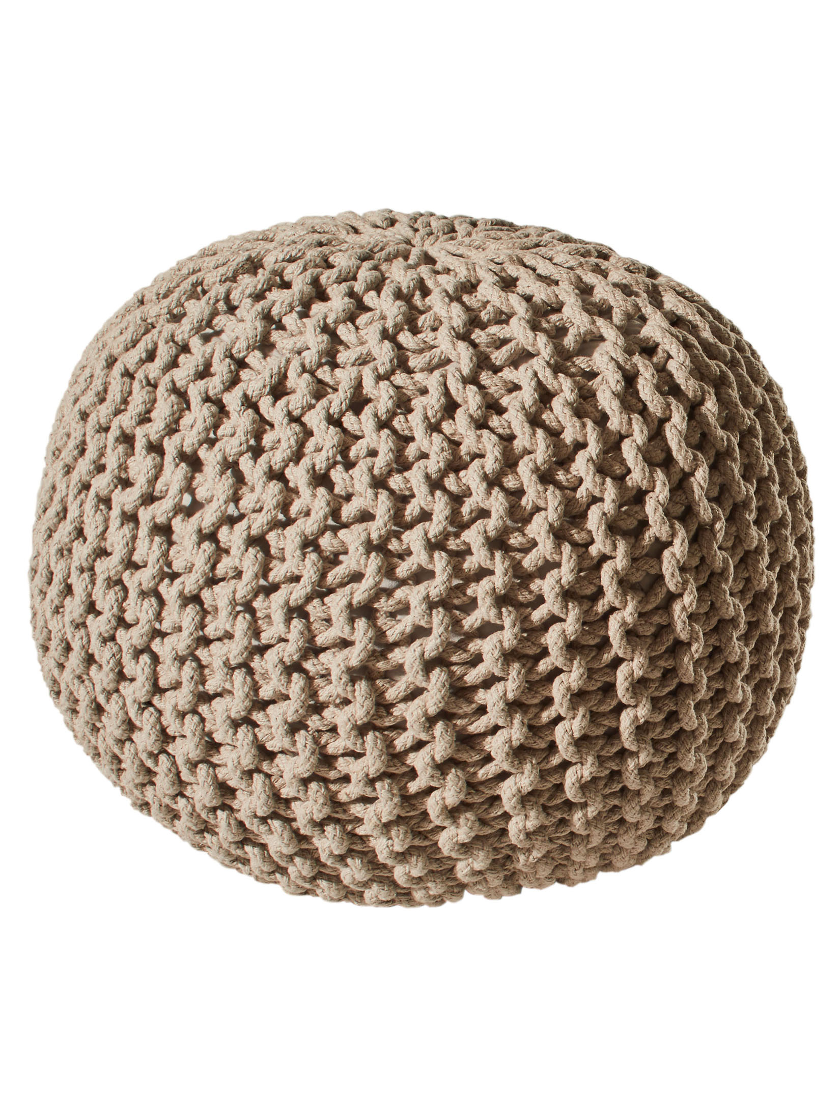 Kiruna Strick-Pouf, Beige