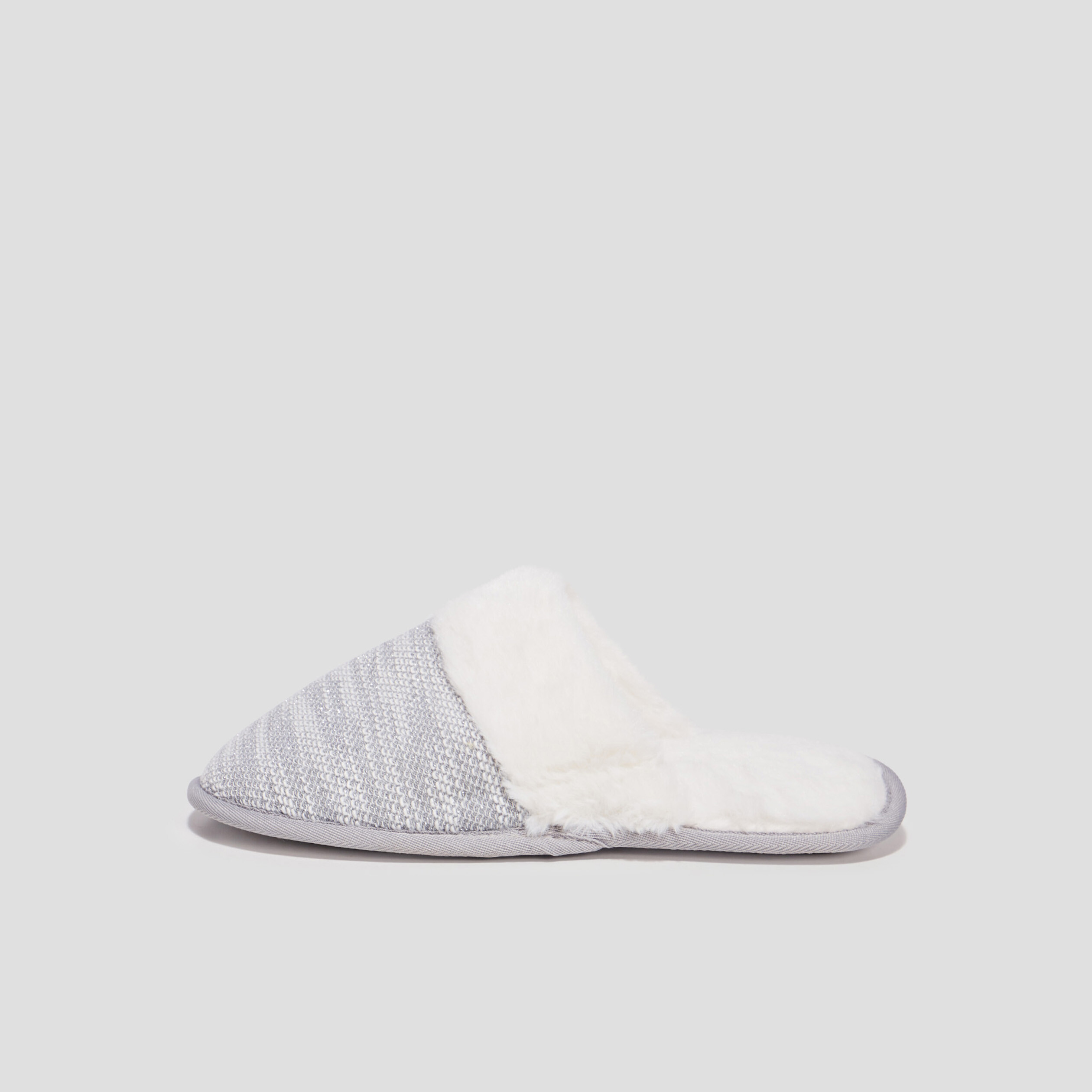 Chaussons mules gris femme | La Halle