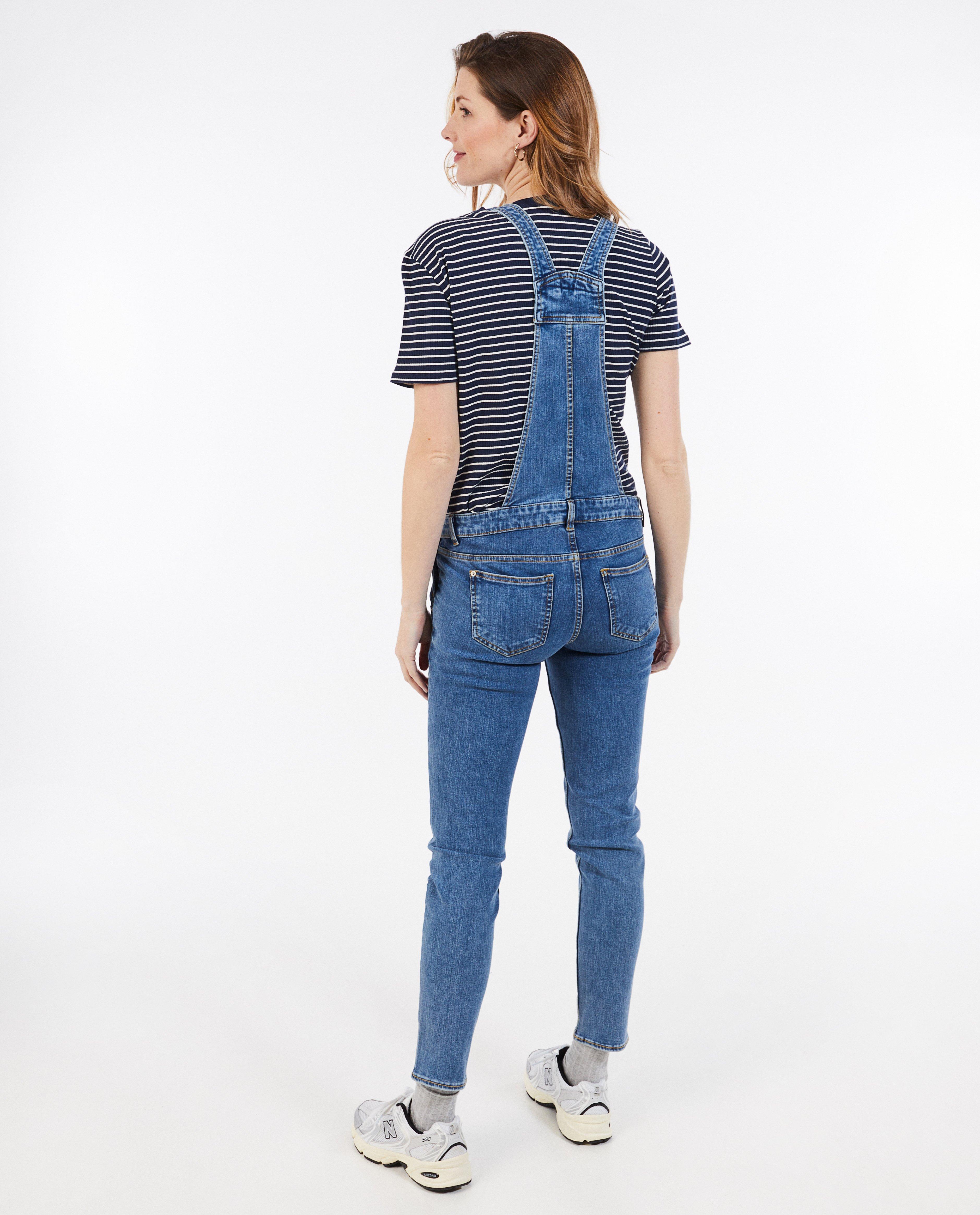 Salopetă din denim Atelier Maman Blue, albastru maternitate