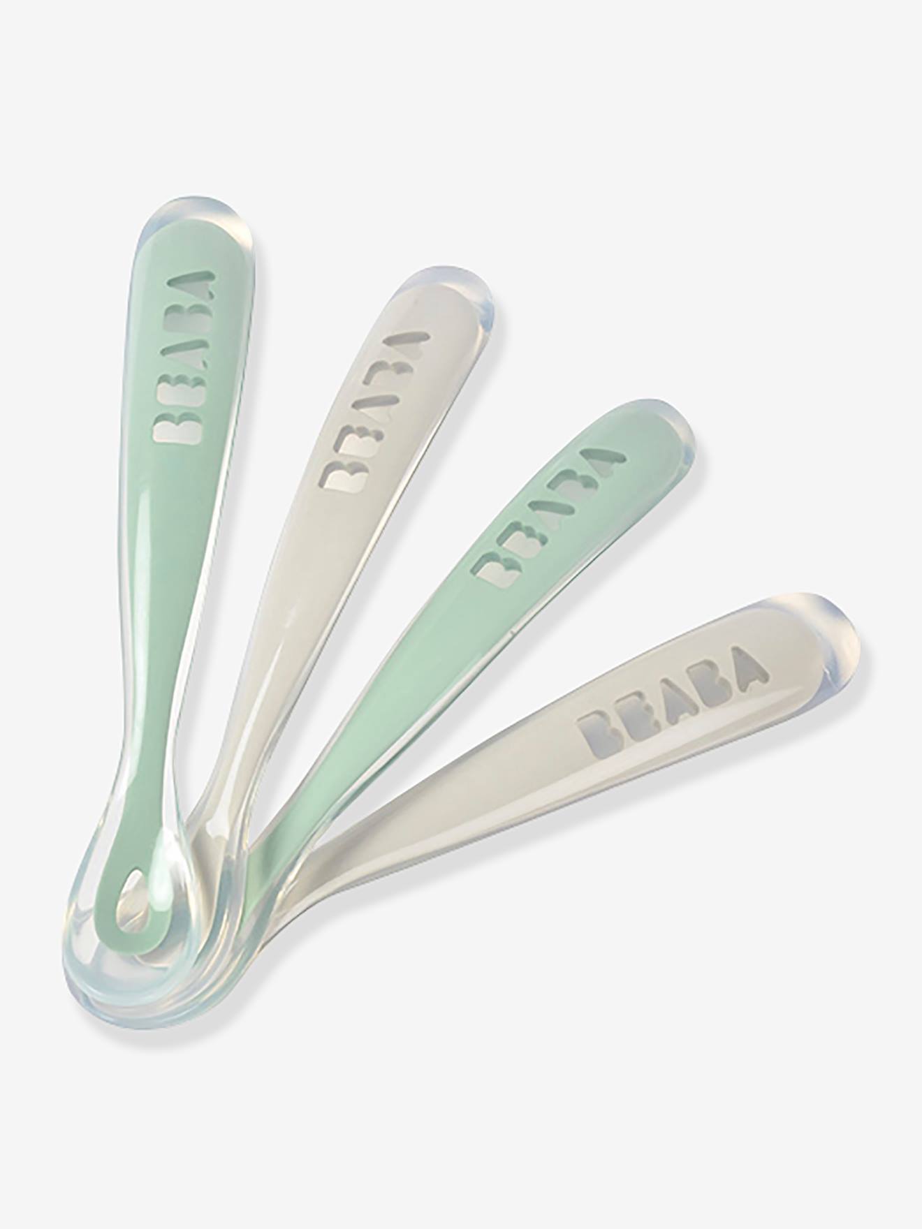 Beaba 4er-Pack Baby Löffel BEABA, 4-12 Monate - blue/ eucalyptus/ pink/ mist