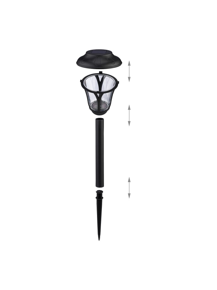 relaxdays 12 x Solarlampe in Schwarz günstig kaufen onesize