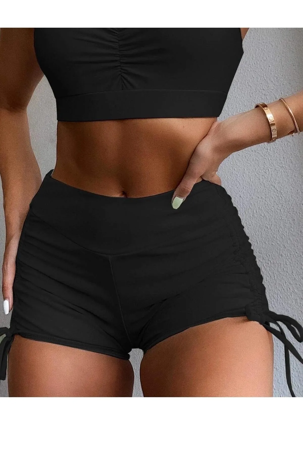 Angelsin  Seitlich verstellbare Badeshorts mit Kordelzug