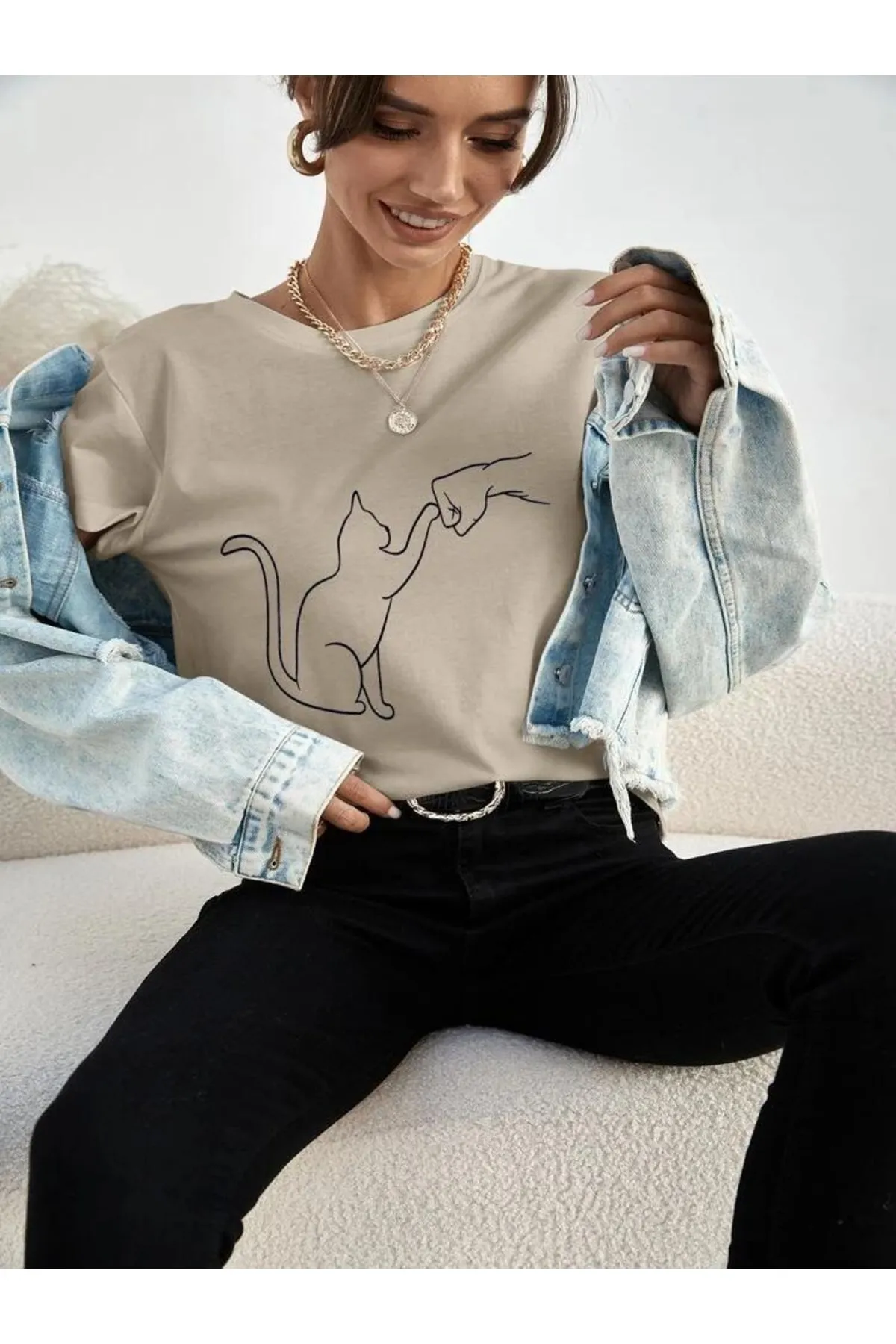 MOONBULL  Unisex-T-Shirt „Lover Cat“ mit Aufdruck
